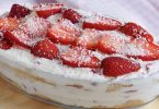 Tiramisu aux fraises sans œufs