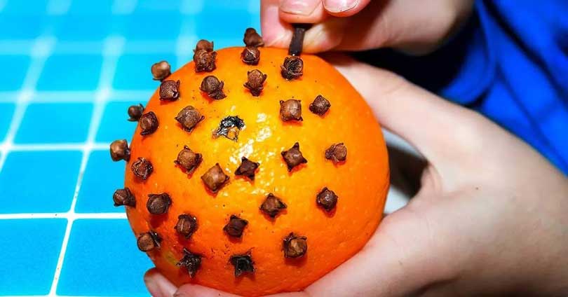 Mettez des clous de girofle dans une orange : ça résout un problème courant dans la maison