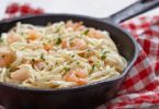 Spaghetti aux crevettes et à la crème