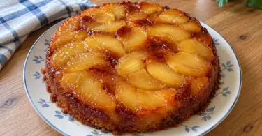 Gâteau renversé aux pommes, moelleux et caramélisé